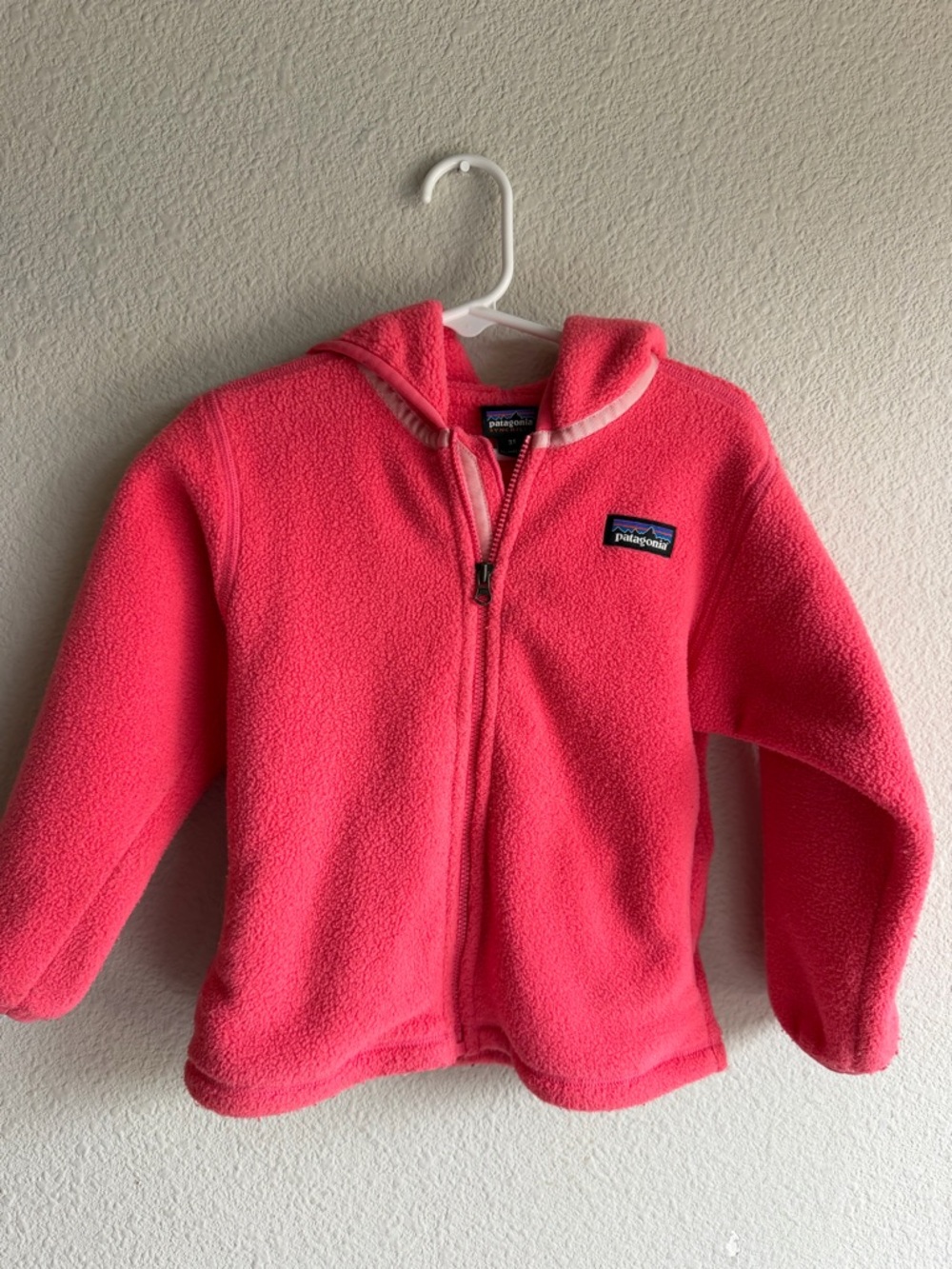 Patagonia Kids Pink Hooded Fleece Zip Jacket